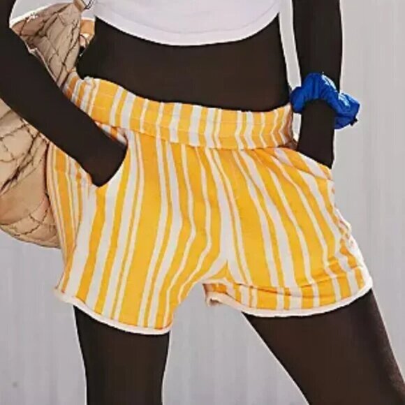 NWT Free People Movement All Star Baggy Orange Striped Shorts - Picture 5 of 5